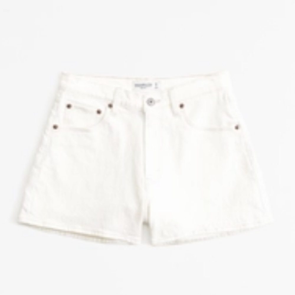 Abercrombie Curve Love High Rise 90s Cutoff Short Cream